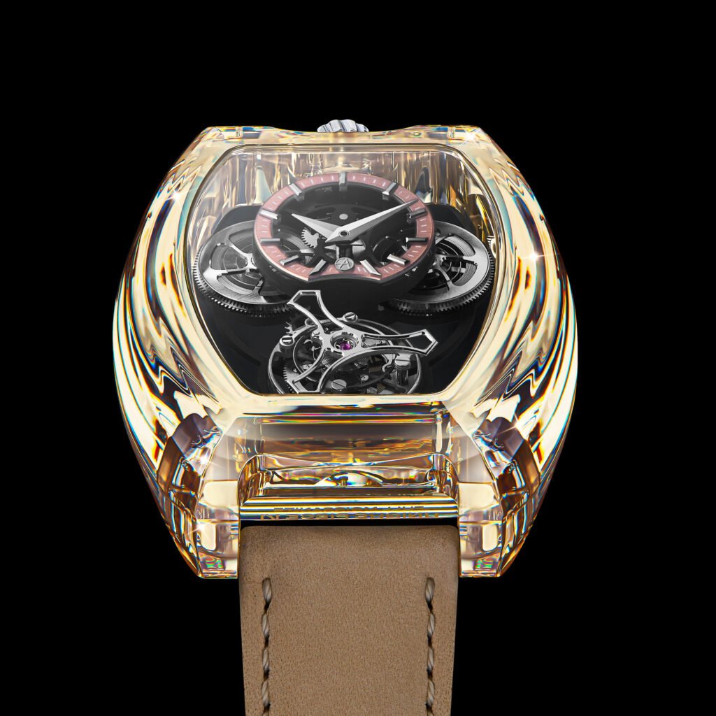 ArtyA Moissanite Curvy Tourbillon Transparent Luxury Watch